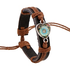 Leather Korea Geometric bracelet  (Photo Color) NHPK1854-Photo Color