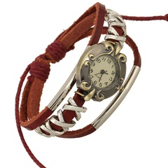 Leather Korea Geometric bracelet  (red) NHPK1862-red