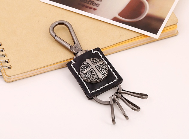 Leather Fashion Geometric key chain  (black) NHPK1877-black's discount tags