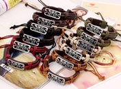 Leather Fashion Geometric bracelet  Mixed color are made NHPK1990Mixed color are madepicture1