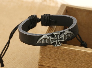 Leather Korea Geometric bracelet  (black) NHPK2003-black