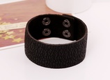 Leather Fashion Geometric bracelet  black NHPK1577blackpicture5