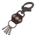 Leather Fashion Geometric Keychain  brown NHPK1706brownpicture5