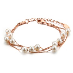 Alloy Korea Geometric bracelet  (Alloy white beads) NHLJ3721-Alloy white beads