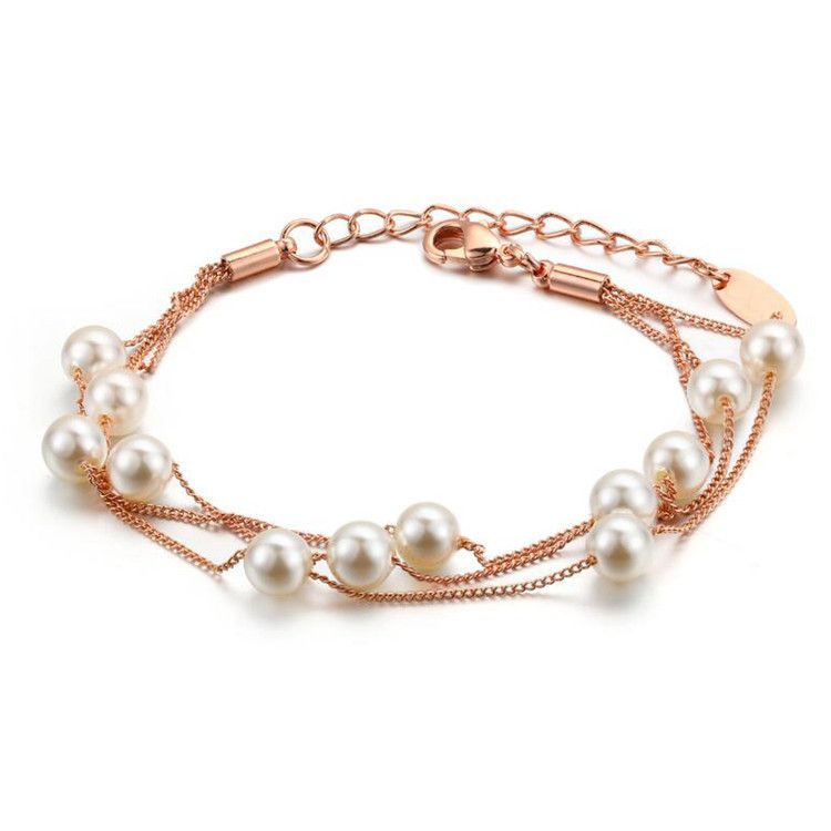 Alloy Korea Geometric bracelet  Alloy white beads NHLJ3721Alloy white beads