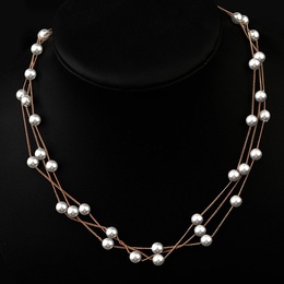 Alloy Korea Geometric necklace  Alloy white beads NHLJ3765Alloy white beadspicture1
