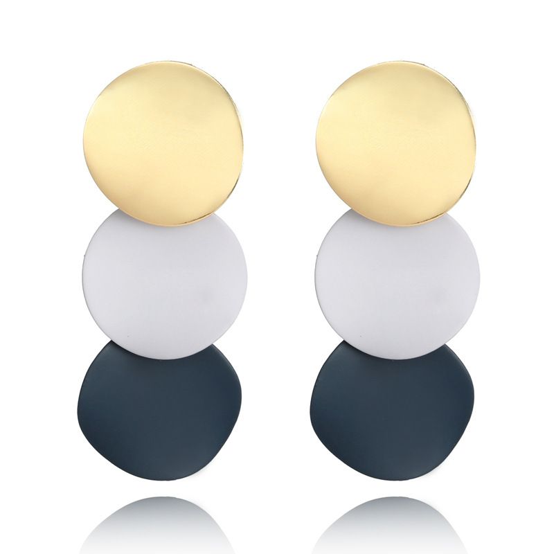 Fashion Alloy plating earring Geometric White + blue  NHGY1682White + blue