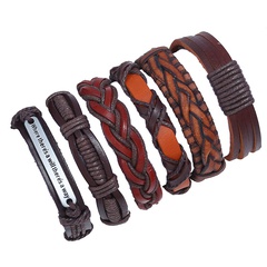 Leather Fashion Geometric bracelet  (Six sets) NHPK2025-Six sets