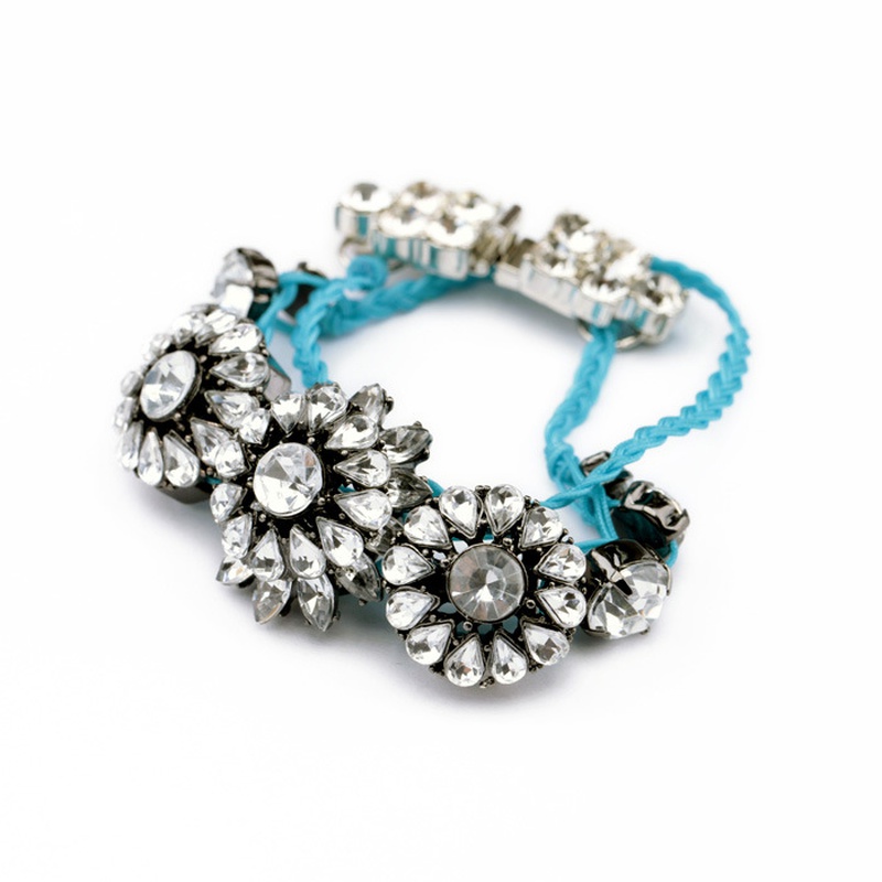Alloy Fashion Flowers bracelet  blue NHQD4810blue
