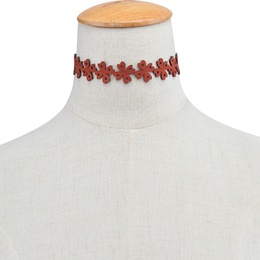 Cloth Simple Flowers necklace  C1829 red NHXR2027C1829 redpicture13