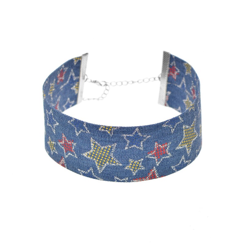 Cloth Fashion Geometric necklace  C1734 blue NHXR2207C1734 blue
