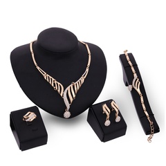 Occident alloy Drill set earring + necklace + Bracelet NHXS0684