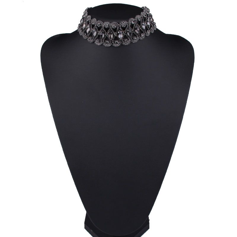 Occident and the United States alloy Rhinestone necklace Alloy bai NHJQ7140