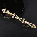 Imitated crystalCZ Fashion Flowers Hair accessories  yellow NHHS0132yellowpicture1