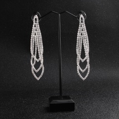 Alloy Fashion Geometric earring  (Alloy white rhinestone) NHHS0153-Alloy white rhinestone