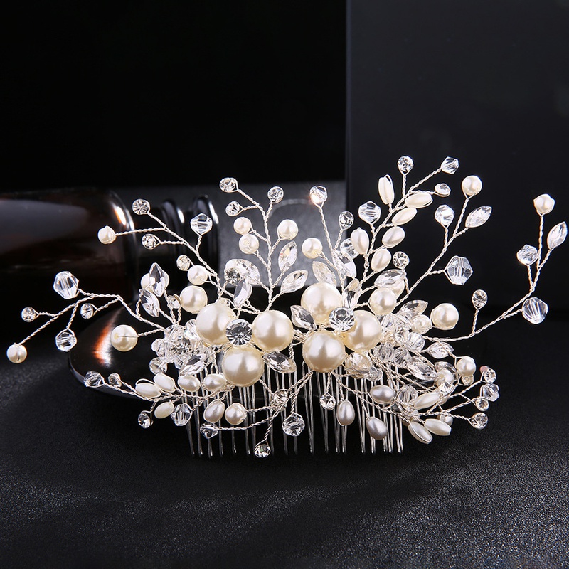 EBay Amazon grenz berschreiten der heier Verkauf hand gefertigte Perlen haar kmme europische und amerikanische Hochzeits mode einfache Braut haar kmme