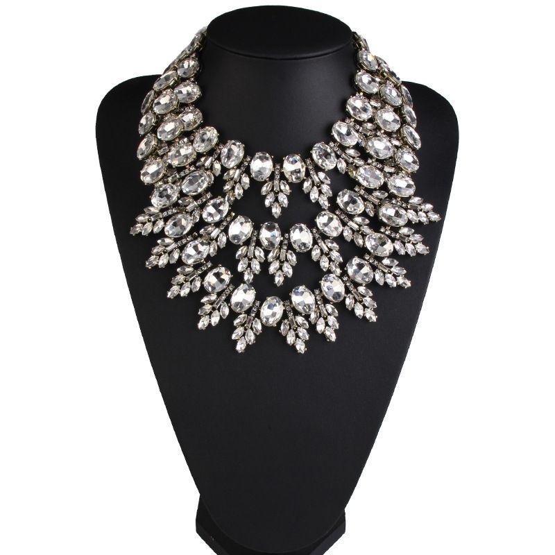 Occident alloy Geometric necklace  white  NHJQ4636
