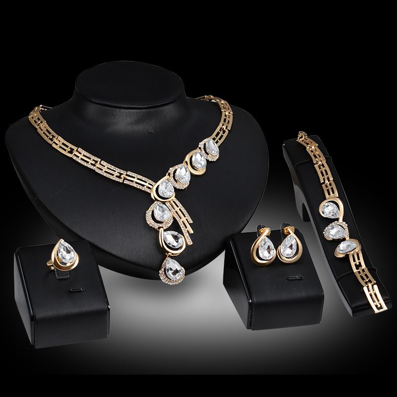Occident alloy Drill set earring + necklace + Bracelet NHXS0794