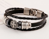 Leather Fashion Geometric bracelet  black NHPK1377blackpicture1