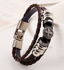 Leather Fashion Geometric bracelet  black NHPK1377blackpicture2