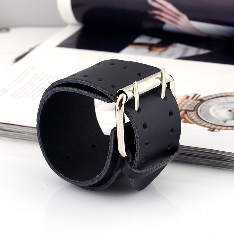 Leather Fashion Geometric bracelet  black NHPK1521black