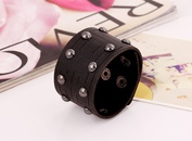 Leather Fashion Geometric bracelet  black NHPK1641blackpicture1