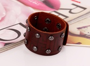 Leather Fashion Geometric bracelet  black NHPK1641blackpicture2