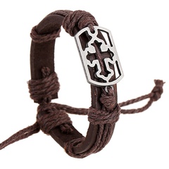 Leather Fashion Geometric bracelet  (Photo Color) NHPK1686-Photo Color