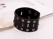 Leather Fashion Geometric bracelet  black NHPK1756blackpicture1