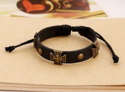 Leather Fashion Geometric bracelet  black NHPK1888blackpicture1