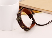 Leather Fashion Geometric bracelet  black NHPK1888blackpicture2