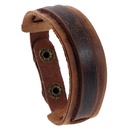 Leather Fashion Geometric bracelet  Vintage brown NHPK1997Vintage brownpicture1