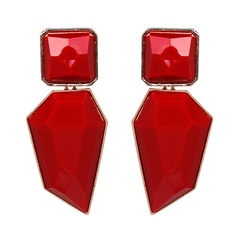 Plastic Simple Geometric earring  (red) NHJJ4884-red