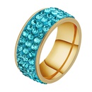 Fabrik Direkt verkauf Voll diamant Europischer und amerikanischer Schmuck Mode Damen Edelstahl Diamant dreireihige Ton farbe Diamant Ring Grohandelpicture9