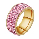 Fabrik Direkt verkauf Voll diamant Europischer und amerikanischer Schmuck Mode Damen Edelstahl Diamant dreireihige Ton farbe Diamant Ring Grohandelpicture14