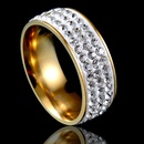 Fabrik Direkt verkauf Voll diamant Europischer und amerikanischer Schmuck Mode Damen Edelstahl Diamant dreireihige Ton farbe Diamant Ring Grohandelpicture23
