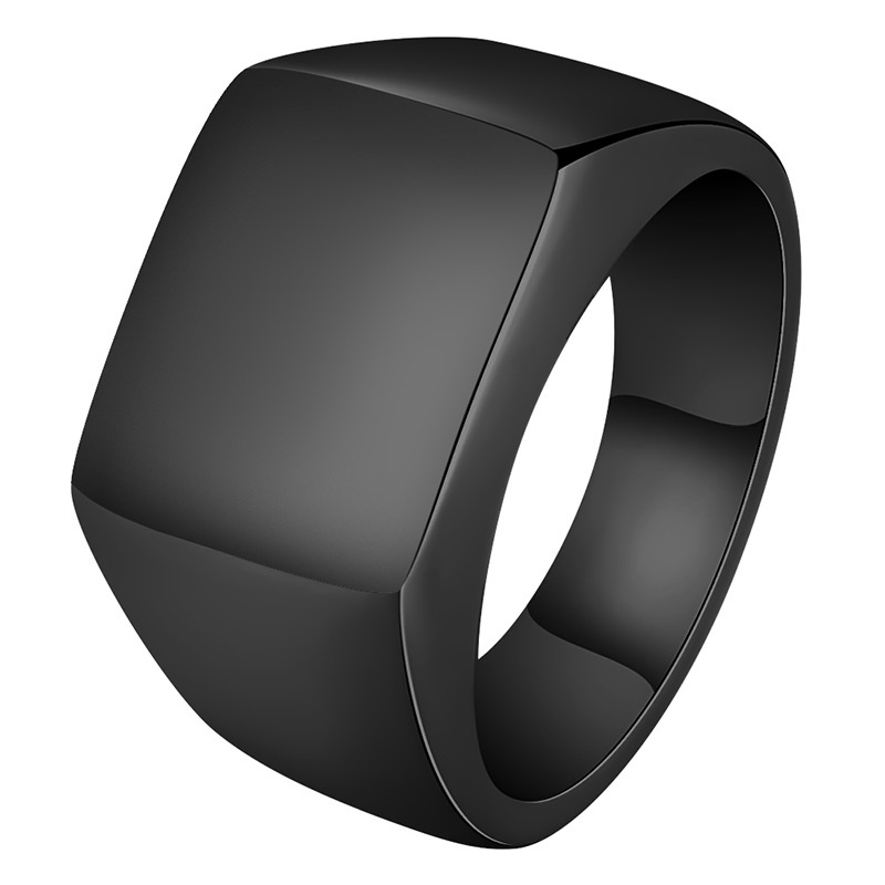 TitaniumStainless Steel Fashion Geometric Ring  Black7 NHHF0850Black7