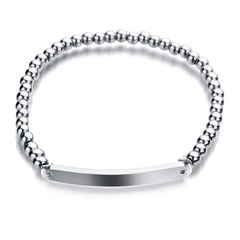 Titanium&Stainless Steel Simple Geometric bracelet  (Steel color) NHHF0075-Steel-color