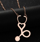 TitaniumStainless Steel Simple Geometric necklace  Rose alloy NHHF0086Rosealloypicture1