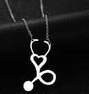 TitaniumStainless Steel Simple Geometric necklace  Rose alloy NHHF0086Rosealloypicture3