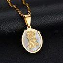TitaniumStainless Steel Korea Geometric necklace  Shell  Owl NHHF0180ShellOwlpicture1