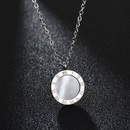 TitaniumStainless Steel Korea Geometric necklace  Steelwhite shell NHHF0253Steelwhiteshellpicture1