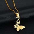 TitaniumStainless Steel Simple Animal necklace  Butterfly  Alloy NHHF0064ButterflyAlloypicture17