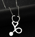 TitaniumStainless Steel Simple Geometric necklace  Rose alloy NHHF0086Rosealloypicture9