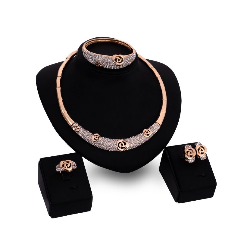 Occident alloy Drill set earring + necklace + Bracelet NHXS0719