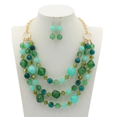 Plastic Fashion Geometric necklace  (green) NHCT0286-green