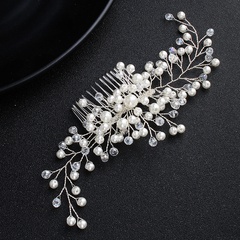 Europäische und amerikanische Bräute hand gekämmt Perlen kristall Haar kamm Brautkleid Accessoires Kopf bedeckung Braut schmuck Großhandel
