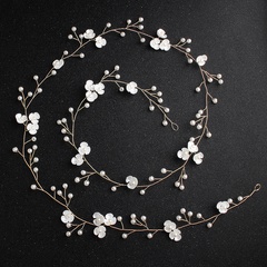Neues einfaches europäisches und amerikanisches handgemachtes Braut haarband ein Meter langes Blumen perlen kopfband Braut kopfschmuck grenz überschreitende Waren