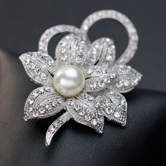 Außenhandel E-Commerce explosive Legierung Brosche Frauen Ali Express heiß verkaufte Mode Perlen Brosche Blumen sträuße