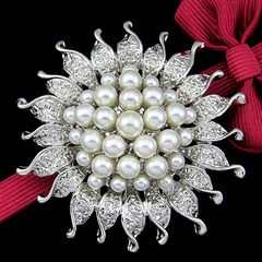 Alloy Fashion Flowers A brooch  (White k white aa005-a) NHDR2681-White-k-white-aa005-a